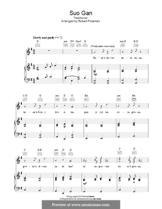 Suo Gan by folklore sheet music on MusicaNeo