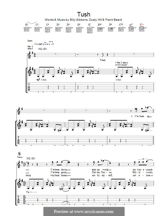 Tush (ZZ Top) by B.F. Gibbons, D. Hill, F.L. Beard on MusicaNeo