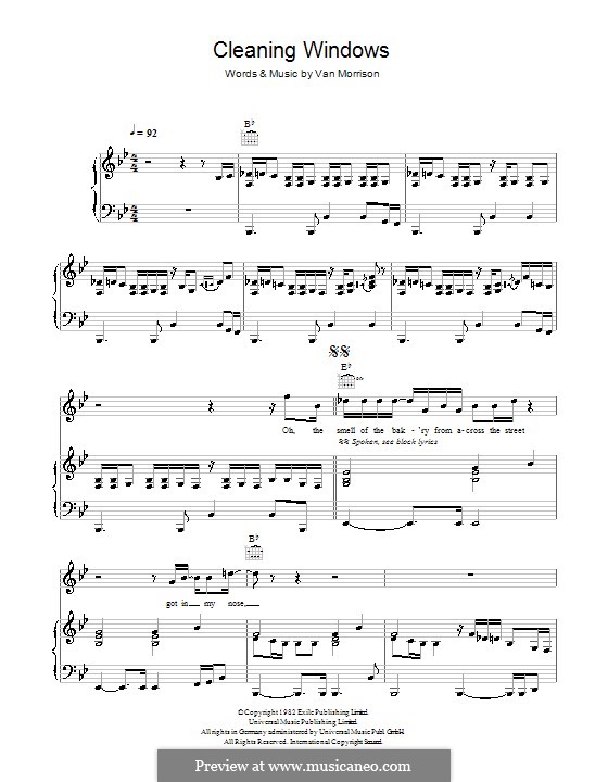 Cleaning Windows by V. Morrison sheet music on MusicaNeo