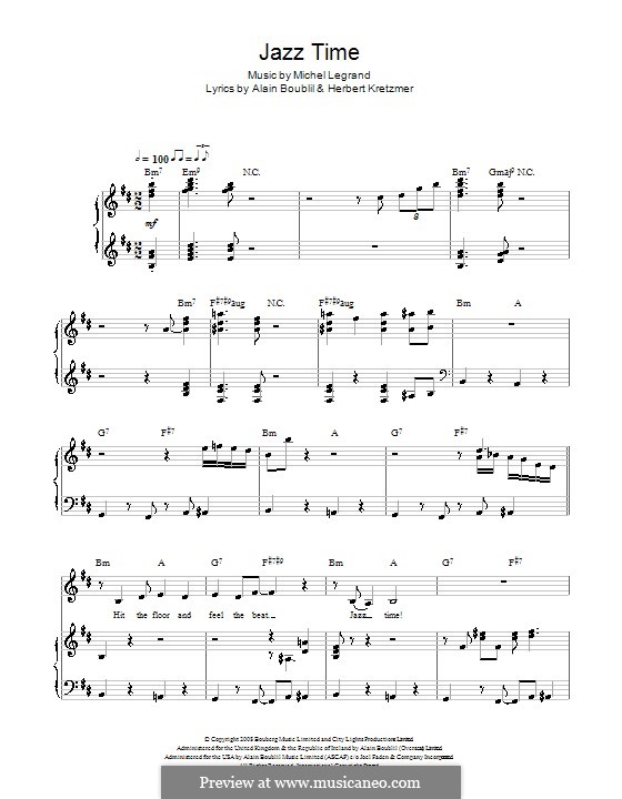 Jazz Time (from Marguerite) by M. Legrand sheet music on MusicaNeo