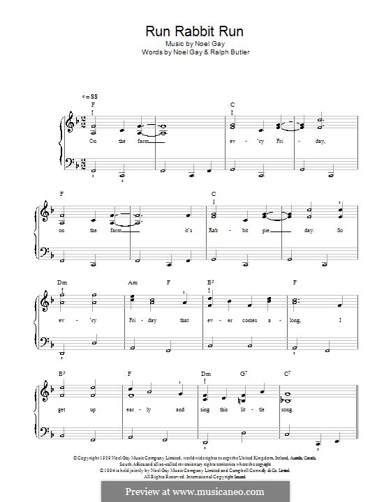Run, Rabbit, Run by N. Gay sheet music on MusicaNeo