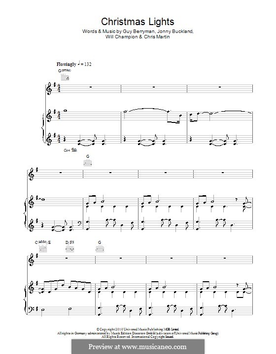 Christmas Lights (Coldplay) by C. Martin, G. Berryman, J. Buckland, W