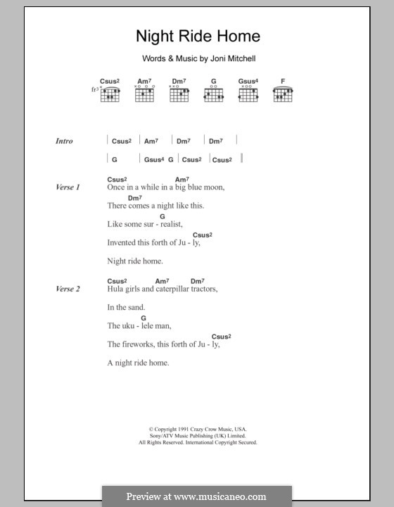 Night Ride Home by J. Mitchell sheet music on MusicaNeo