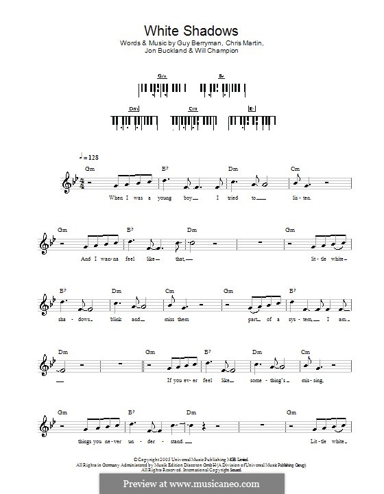 White Shadows (Coldplay) by C. Martin, G. Berryman, J. Buckland, W