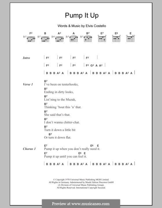 Pump It Up by E. Costello sheet music on MusicaNeo