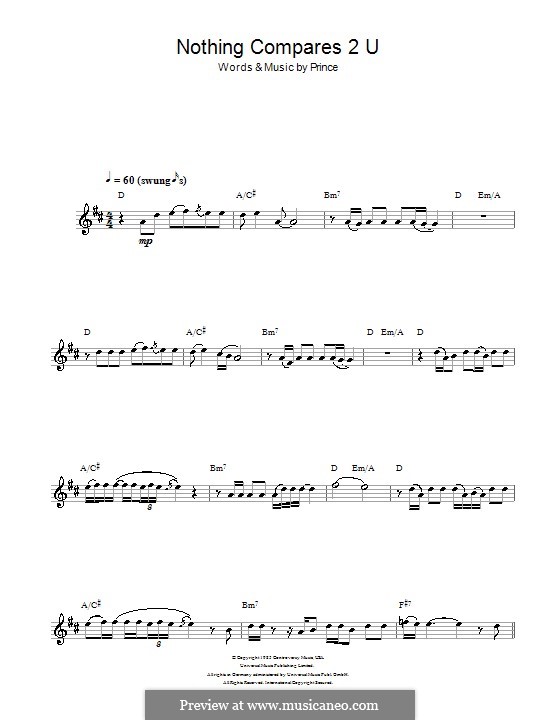 Nothing Compares 2 U by Prince sheet music on MusicaNeo