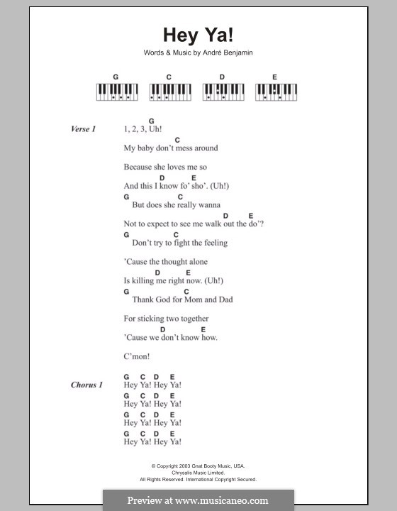 Hey Ya Ukulele Chords Sheet and Chords Collection