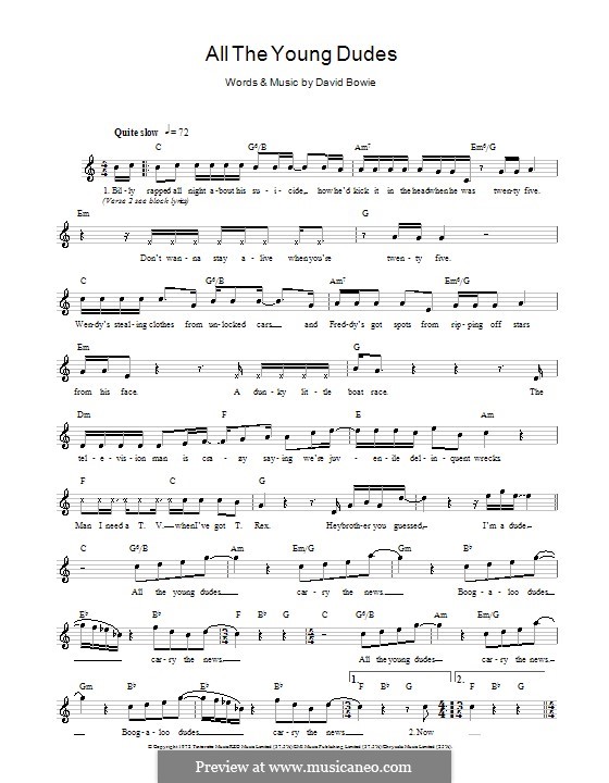 All the Young Dudes (Mott The Hoople) by D. Bowie on MusicaNeo