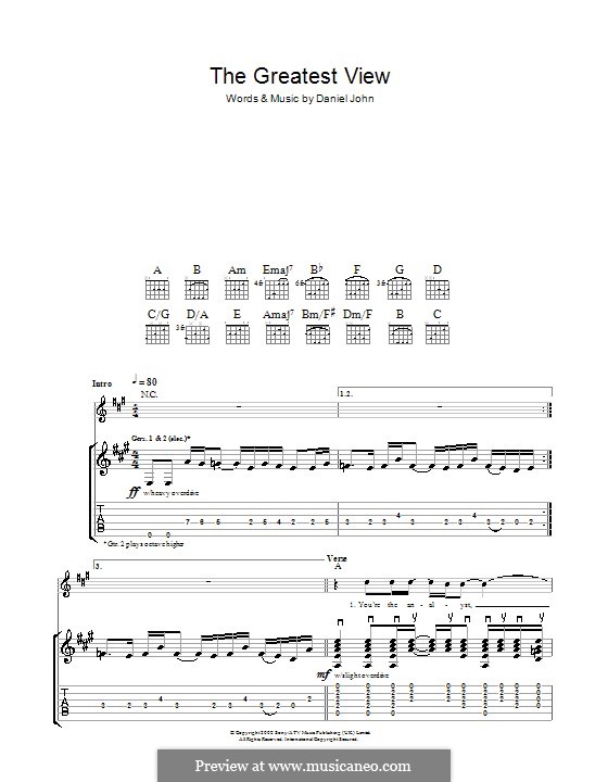 The Greatest View (Silverchair) by D. Johns sheet music on MusicaNeo