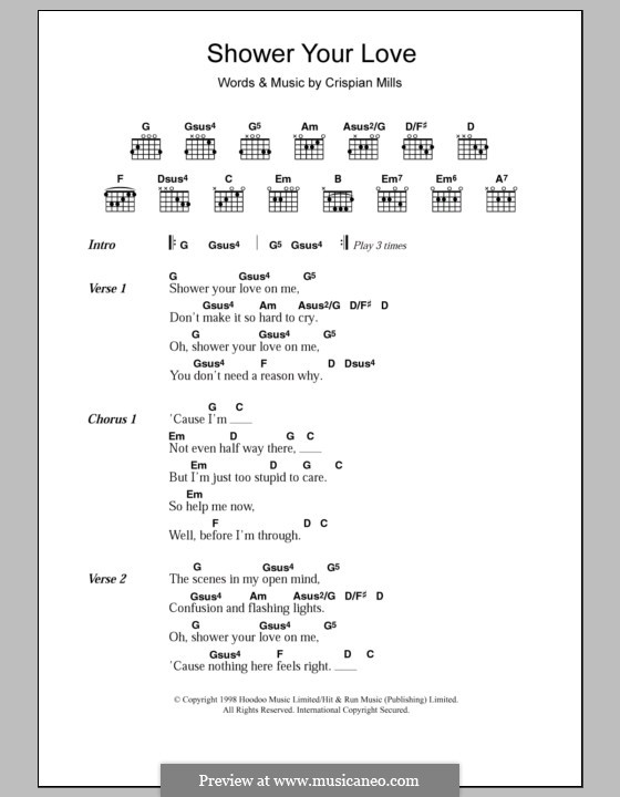 Shower Your Love (Kula Shaker) by C. Mills sheet music on MusicaNeo