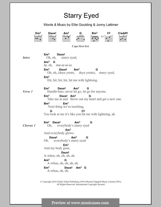 Starry Eyed by E. Goulding, J. Lattimer sheet music on