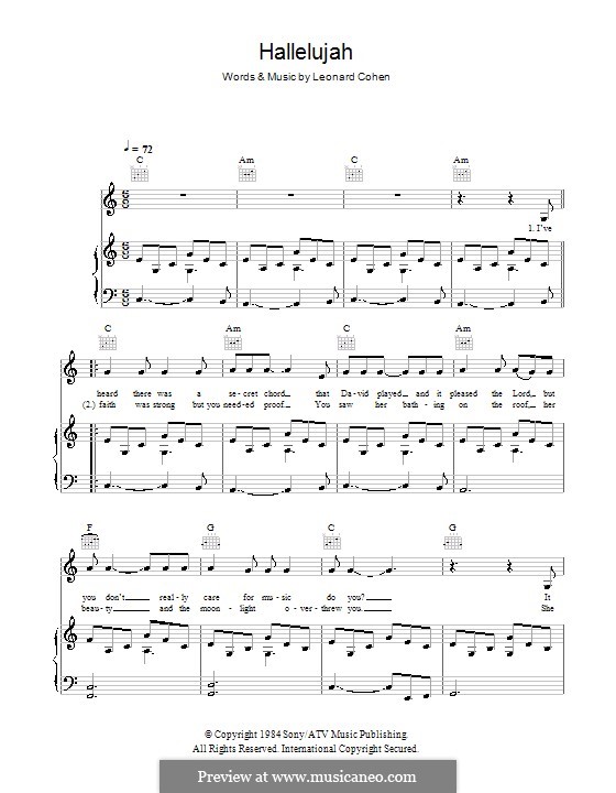 hallelujah sheet music b flat Sheet hallelujah trumpet cohen leonard bb soprano bagpipes