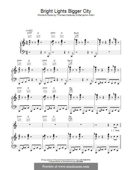 Bright Lights Bigger City (Cee Lo Green) by B. Allen, T. Callaway, T