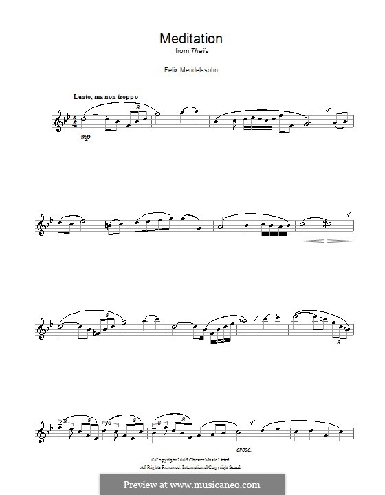 Meditation (Thaïs) by J. sheet music on MusicaNeo