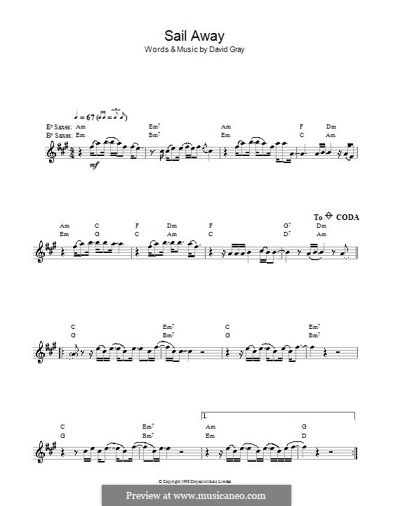 Sail Away by D. Gray sheet music on MusicaNeo