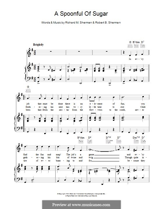 A Spoonful of Sugar by R.M. Sherman, R.B. Sherman on MusicaNeo