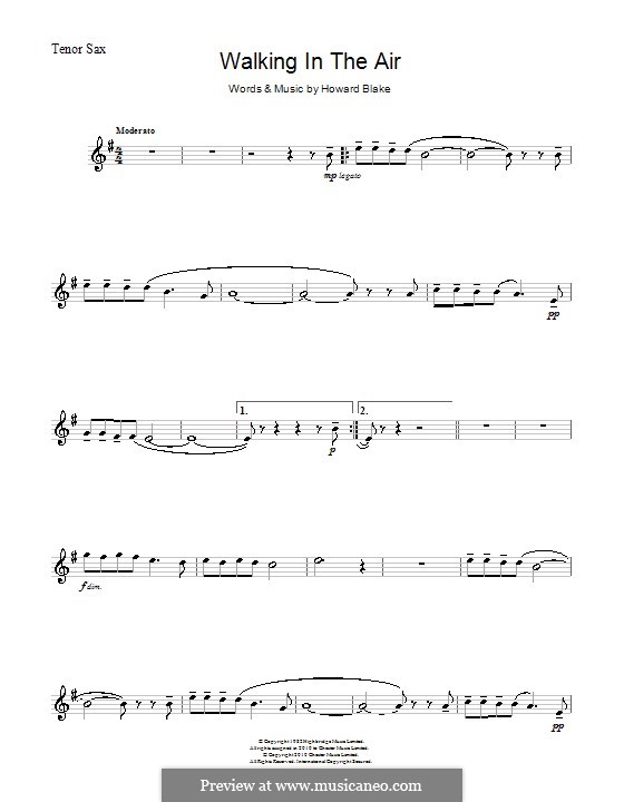 Walking in the Air (The Snowman) by H. Blake sheet music on MusicaNeo