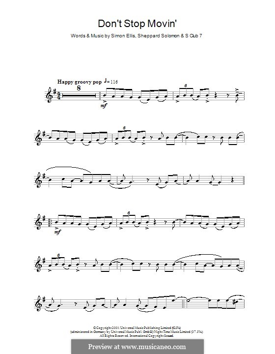 Don't Stop Movin' by S Club 7, S. Solomon, S. Ellis on MusicaNeo