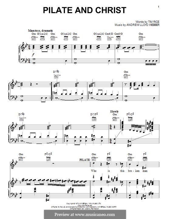 Pilate and Christ (Jesus Christ Superstar) by A.L. Webber on MusicaNeo