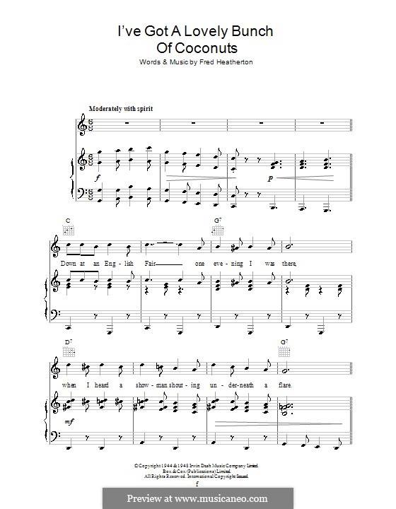 I've Got a Lovely Bunch of Coconuts (Danny Kaye) by F. Heatherton on