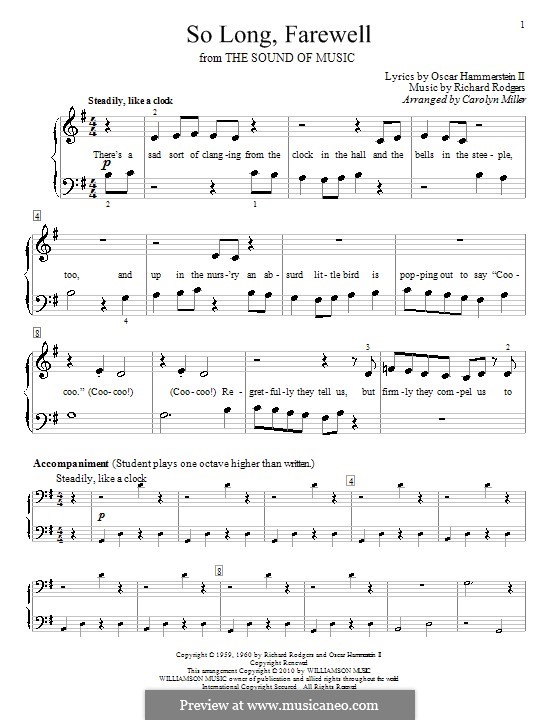 So Long, Farewell (from The Sound of Music) by R. Rodgers on MusicaNeo