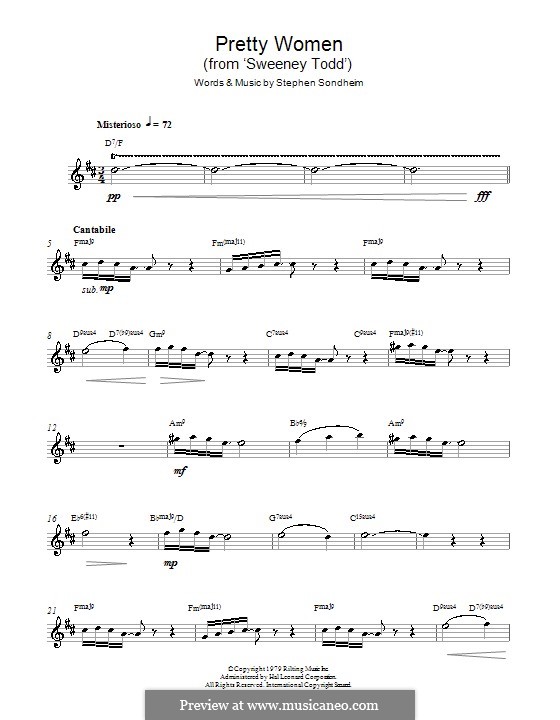 Pretty Women by S. Sondheim sheet music on MusicaNeo