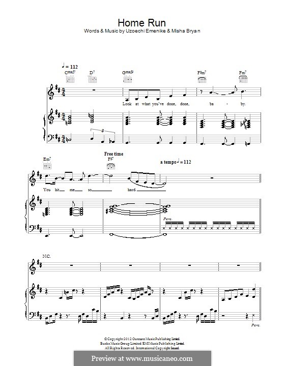 Home Run by U. Emenike, M. Bryan sheet music on MusicaNeo