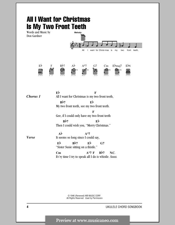 All I Want For Christmas Is You Ukulele Chords Sheet and Chords