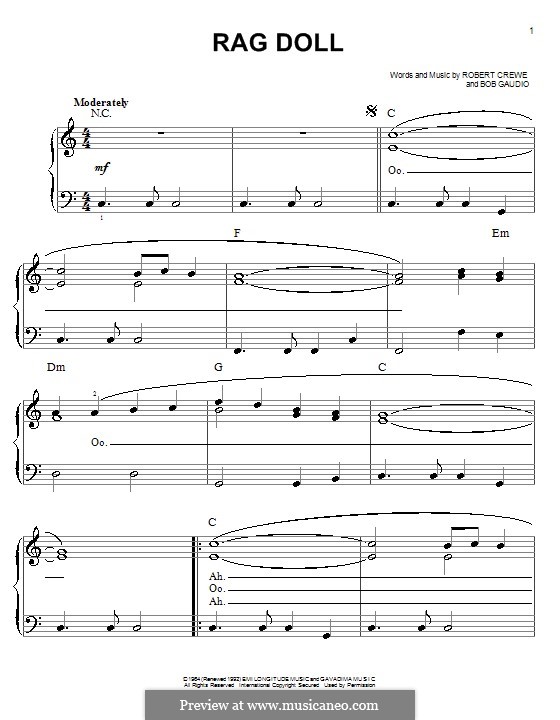 Rag Doll (Frankie Valli & The Four Seasons) by B. Crewe, B. Gaudio on