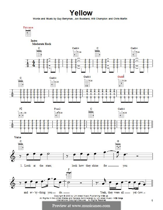 Yellow (Coldplay) by C. Martin, G. Berryman, J. Buckland, W. Champion