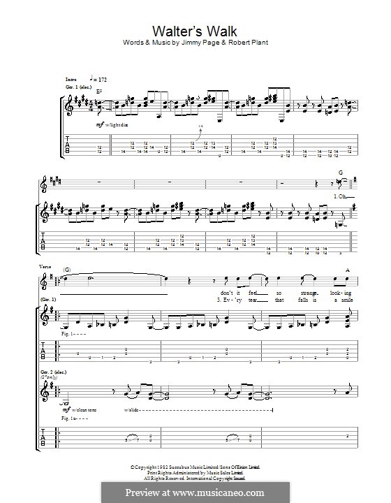 Walter's Walk (Led Zeppelin) by J. Page, R. Plant on MusicaNeo