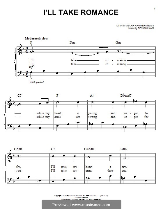 I'll Take Romance by B. Oakland sheet music on MusicaNeo