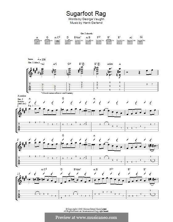 Sugarfoot Rag by H. Garland sheet music on MusicaNeo