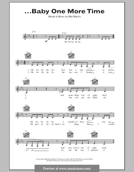 Baby One More Time (Britney Spears) by Max Martin on MusicaNeo