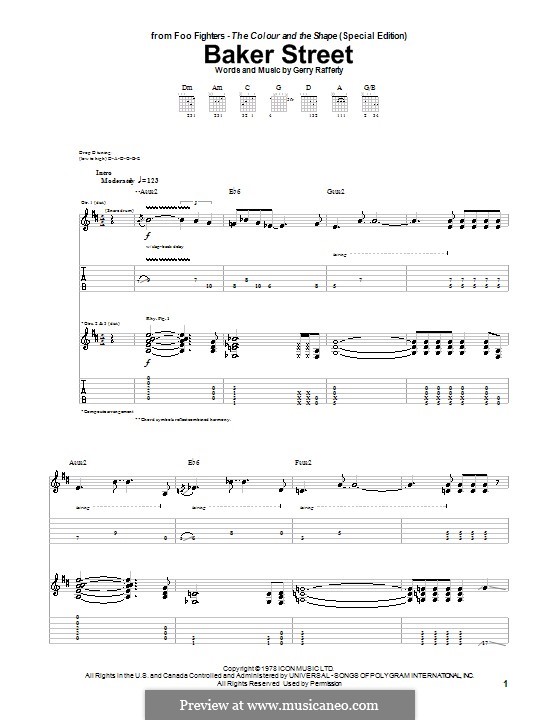 Baker Street by G. Rafferty sheet music on MusicaNeo