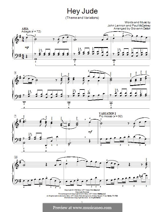 Hey Jude (The Beatles) by J. Lennon, P. McCartney on MusicaNeo