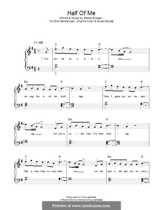 Half of Me (Rihanna) by E. Sandé, M.S. Eriksen, S. Khan, T.E. Hermansen