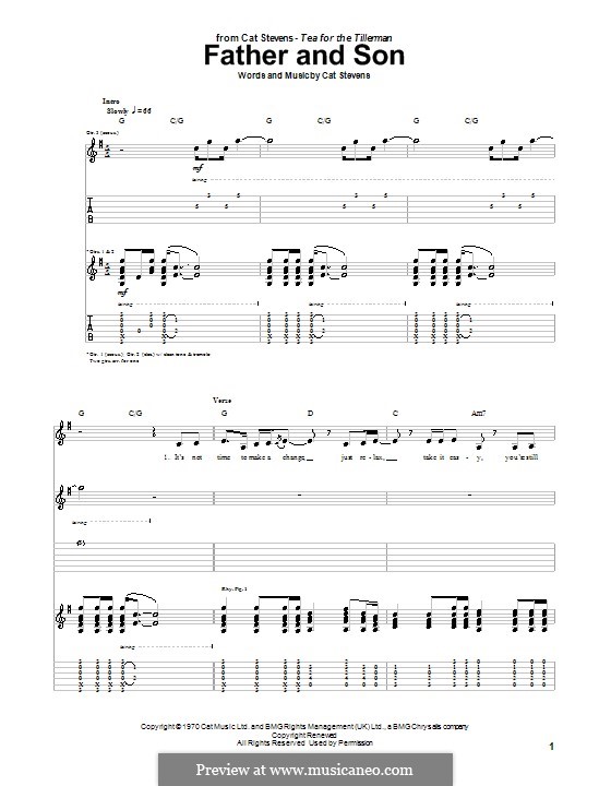 Father and Son (Boyzone) by C. Stevens sheet music on