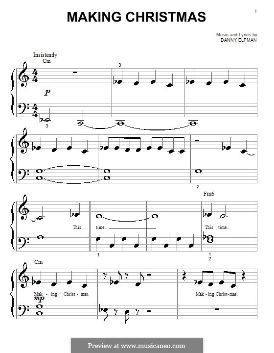 The Nightmare Before Christmas by D. Elfman sheet music on MusicaNeo