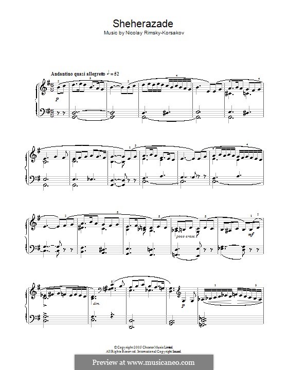 Scheherazade, Op.35 by N. RimskyKorsakov sheet music on MusicaNeo