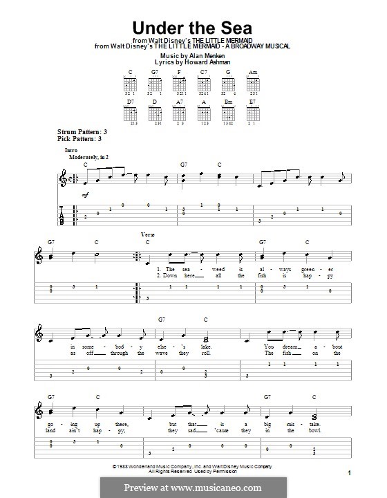Under The Sea Ukulele Chords Sheet and Chords Collection