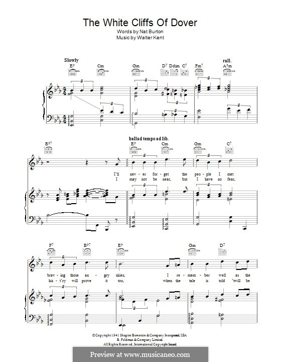 (There'll Be Bluebirds Over) The White Cliffs of Dover by W. Kent on