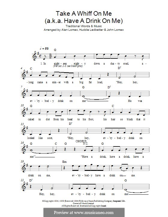 Take a Whiff on Me (a.k.a. Have a Drink on Me) by folklore on MusicaNeo