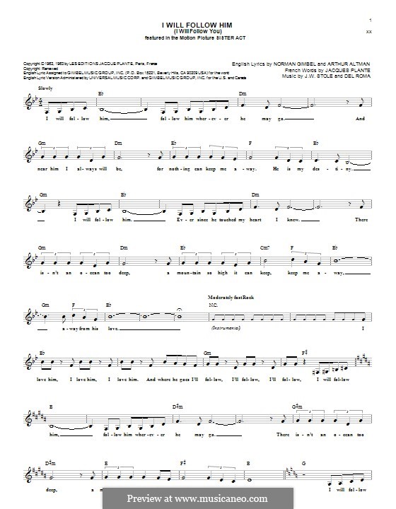 I Will Follow Him (I Will Follow You) by Del Roma, J. Stole on MusicaNeo