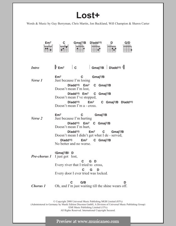 Lost+ (Coldplay feat. JayZ) by C. Martin, G. Berryman, J. Buckland