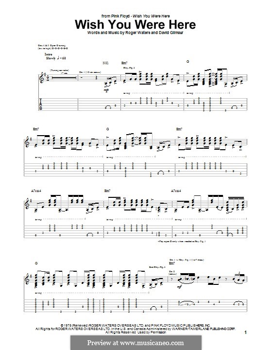 Wish You Were Here (Pink Floyd) by D. Gilmour, R. Waters on MusicaNeo