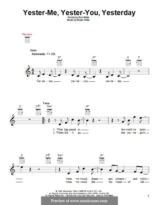 Yesterme, Yesteryou, Yesterday by B. Wells sheet music