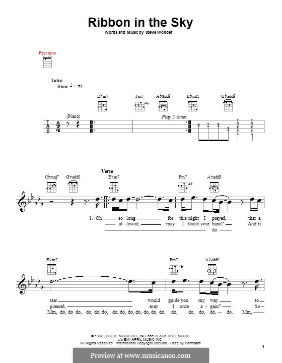 Ribbon in the Sky by S. Wonder sheet music on MusicaNeo