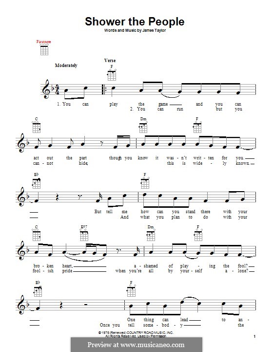 Shower the People by J. Taylor sheet music on MusicaNeo