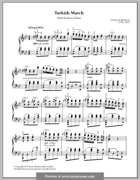 Turkish March (The Ruins of Athens, Op.113) by L.v. Beethoven on MusicaNeo